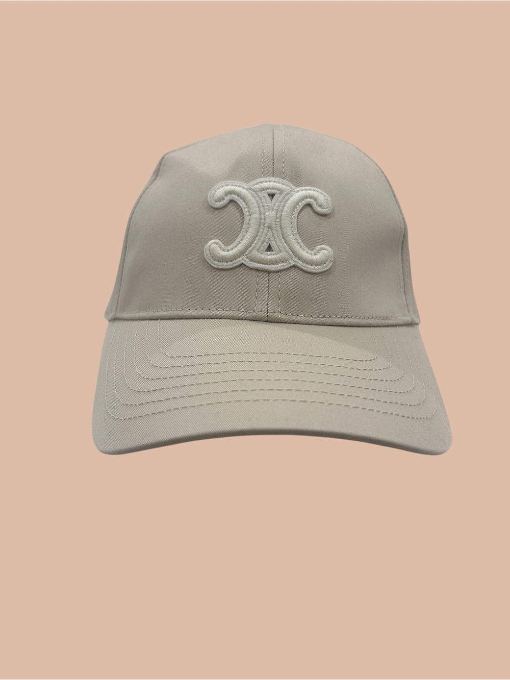 Celine Beige / Khaki Baseball Cap with Embroidered Logo - Picture 5 of 5